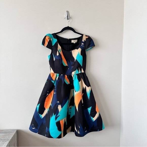 ANTHROPOLOGIE Fit-and-Flair Pinion Dress by Moulinette Soeurs (Size:0) - Picture 2 of 11